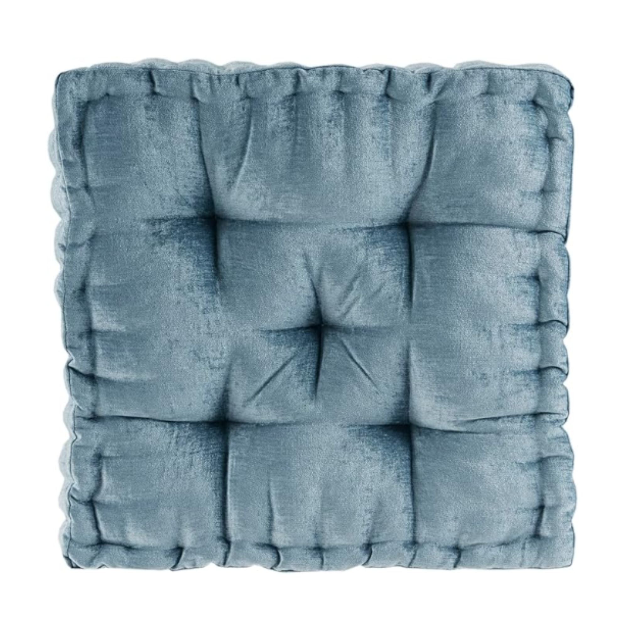 Aqua Chenille Floor Pillow
