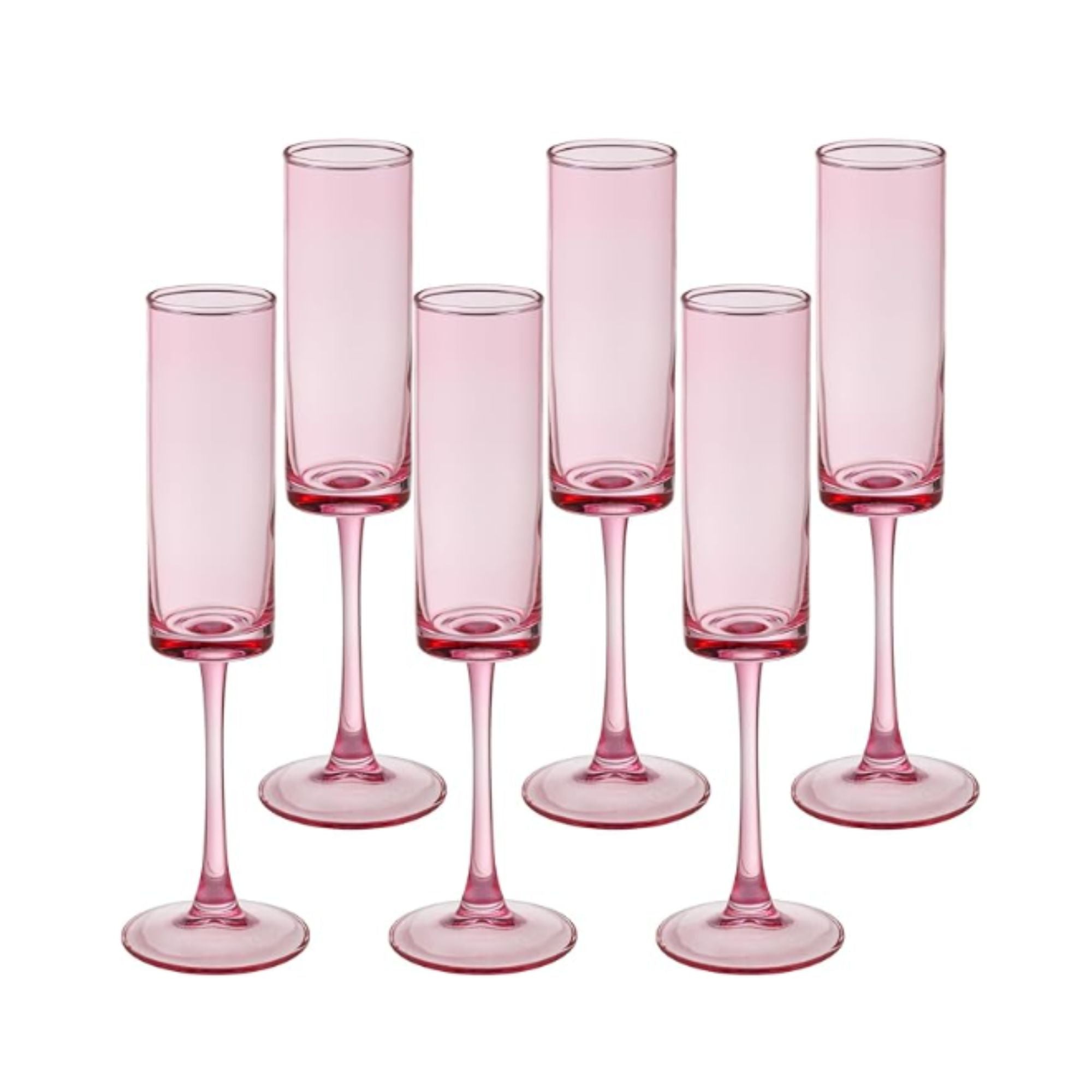 6 Piece Pink Champagne Glasses